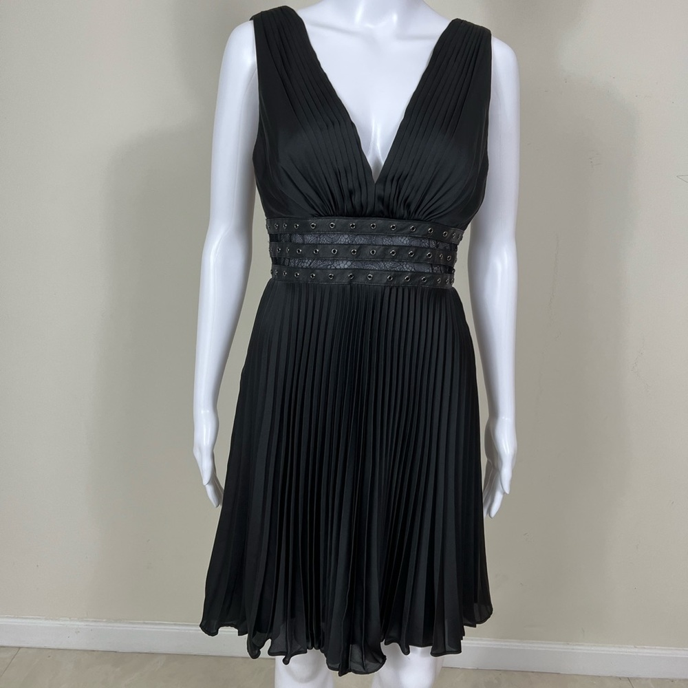 BCBGMaxAzria pleated little black dress